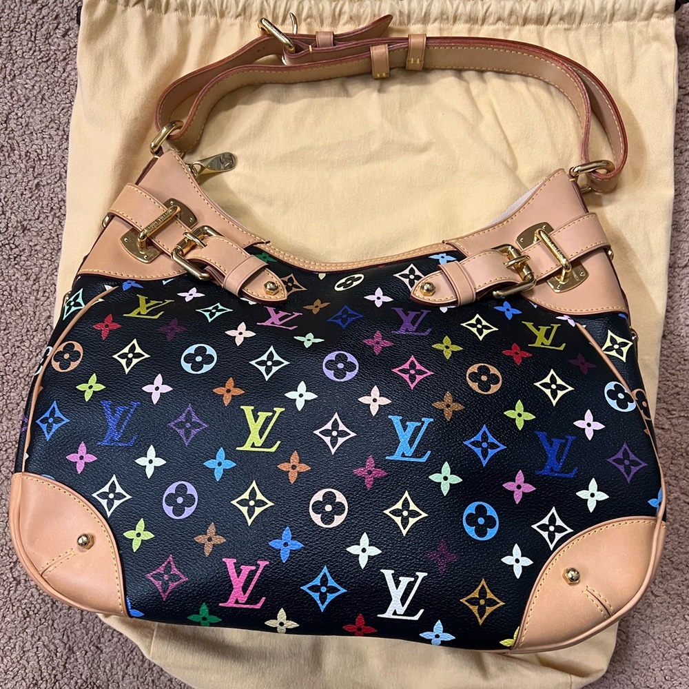 Louis Vuitton X Takashi Murakami Monogram Multicolor Greta Limited Edition bag.